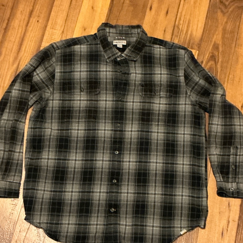 Carhartt Original Fit Heavyweight Plaid Flannel Button Down Shirt Mens  XXL